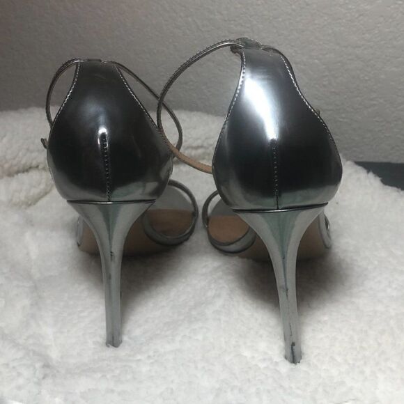 Bally Silver Ankle Strap Sandals 38 1/2 - Picture 4 of 8